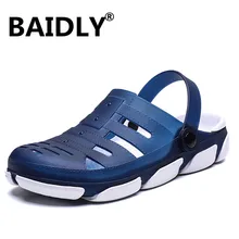 Новинка; летняя прозрачная обувь; мужские пляжные сандалии; тапочки с отверстиями; мужские вьетнамки; светильник; Sandalias; уличная Летняя обувь; Chanclas