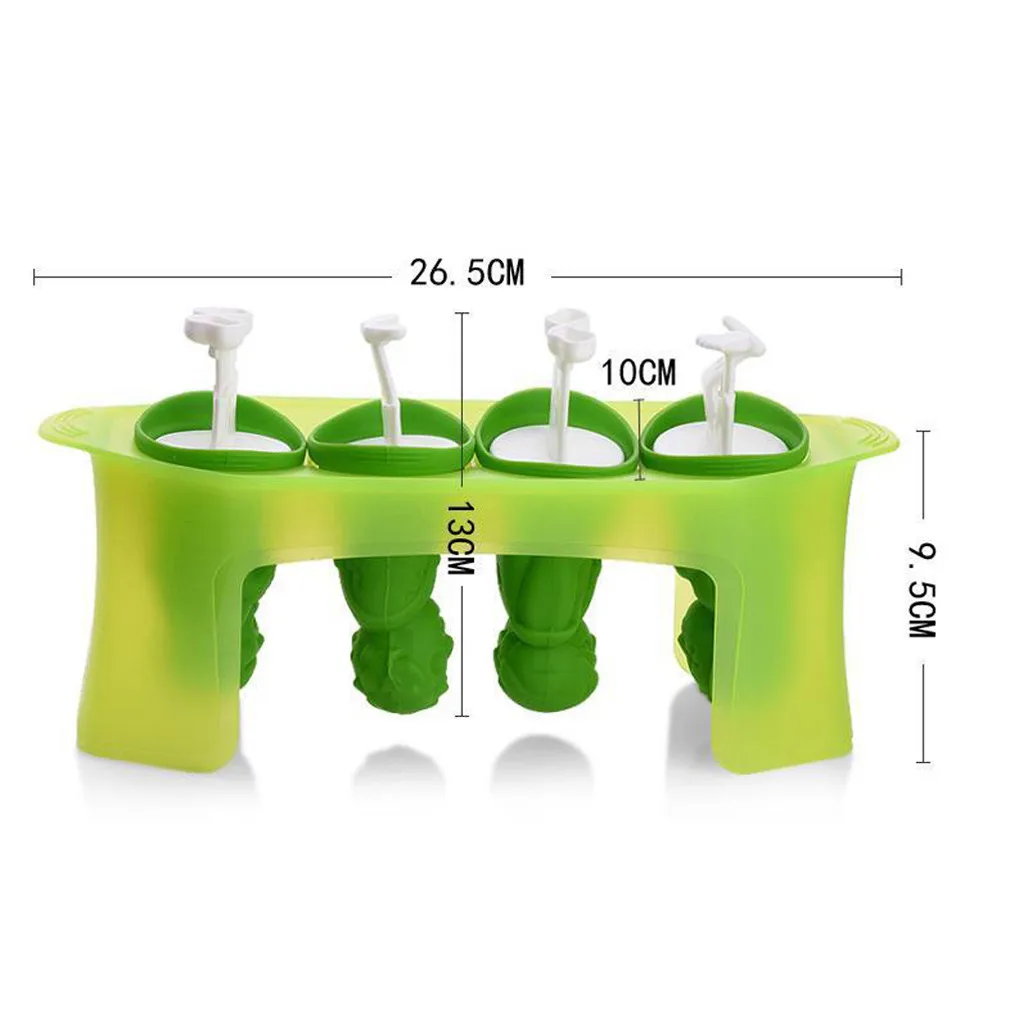 Силиконовая форма для замороженного мороженого, форма для мороженого, 4 ячейки, форма для мороженого, лоток для мороженого, бочка для мороженого, форма для животных, сделай сам