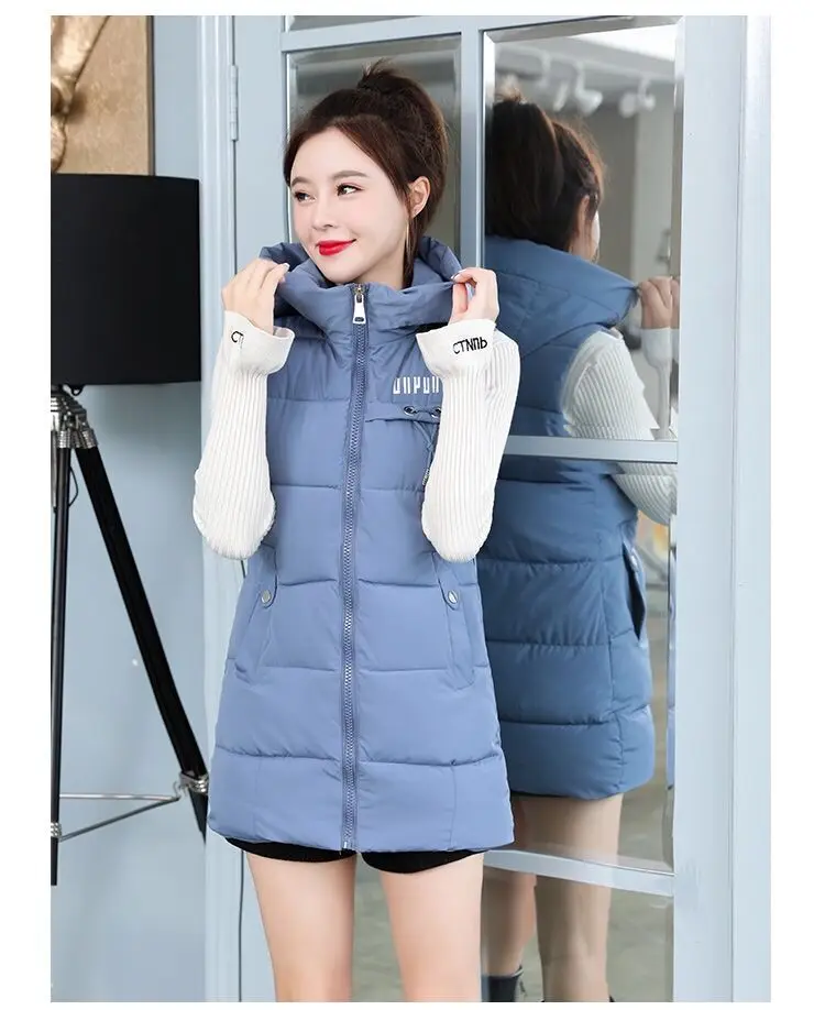Winter Warm Vest Long Waistcoat Autumn Outerwear Vest Coat Sleeveless Jacket Coat Female YTNMYOP