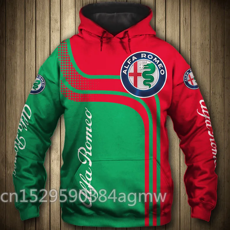 Alfa Romeo Print Men's Hooded Sweatshirt Men Spring Autumn Hoodies Shirt Pullovers Hip Hop Tracksuit hoody Sportswear | Мужская