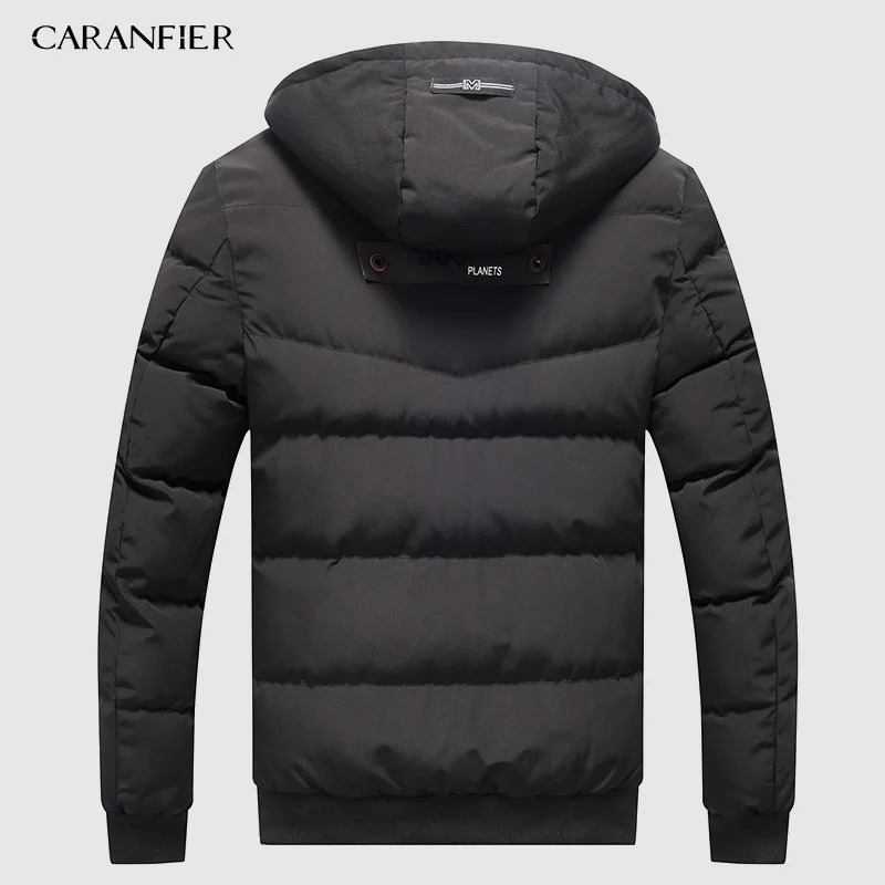 CARANFIER Parka Mens Fashion Men Winter Jacket Coat Hooded Zipper Keep Warm Men Coat Casual Slim Fit Male Overcoat Drop Shipping