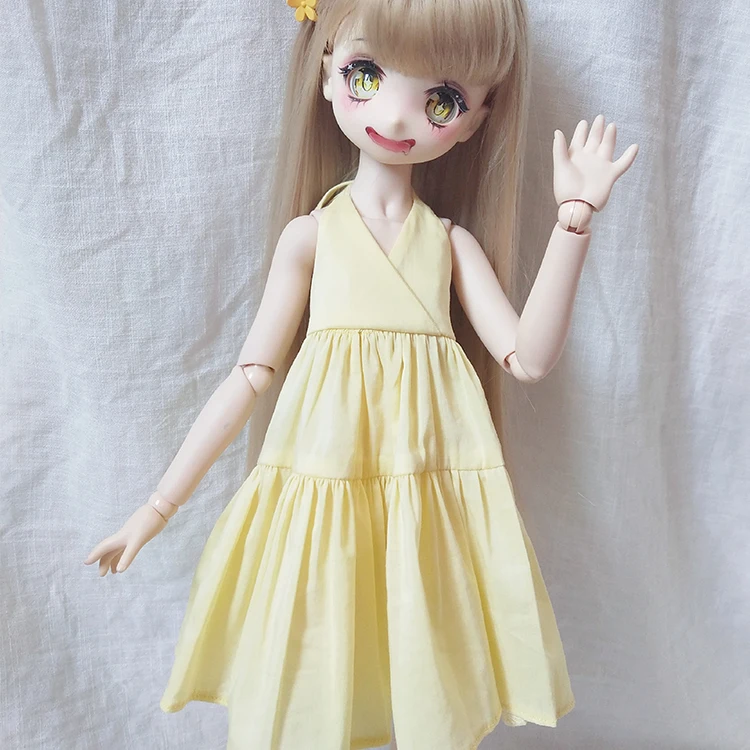 1/3 1/6 1/4 тонкая bjd SD Одежда для кукол желтое летнее платье для 1/3 1/4 1/6 bjd Одежда для кукол