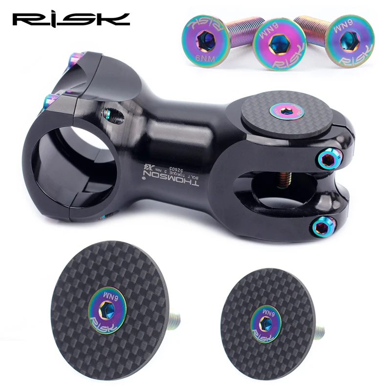 

RISK Carbon headset bicycle stem Carbon Bicycle Stem Top Cap with Screw For 28.6/31.8 Steerer Fork Tube Caps Headset Cap Cover