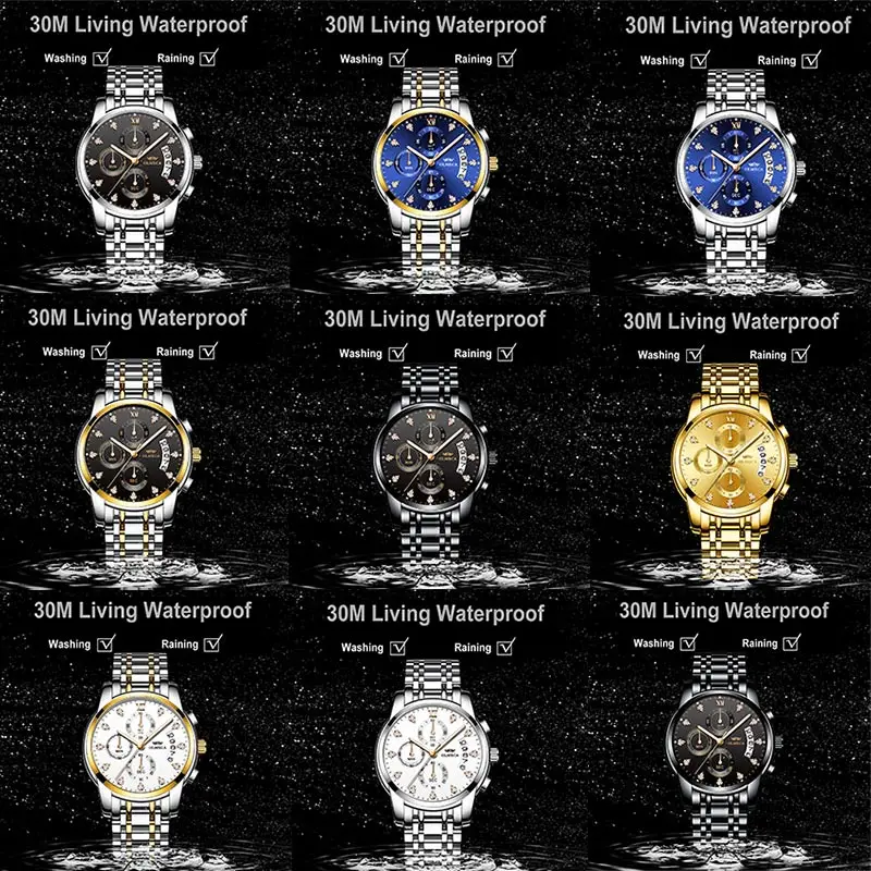 Reloj Hombre мужские часы OLMECA модные деловые мужские часы брендовые Роскошные наручные часы с ремешком из нержавеющей стали Кварцевые часы 0827