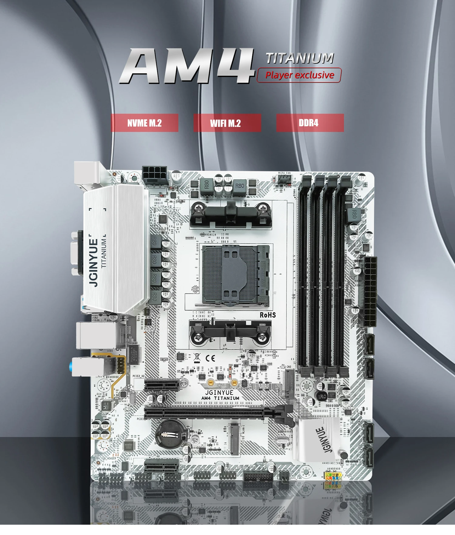 Купить Материнская плата JGINYUE AM4 AM4 TITANIUM Motherboard AM4 AMD ...