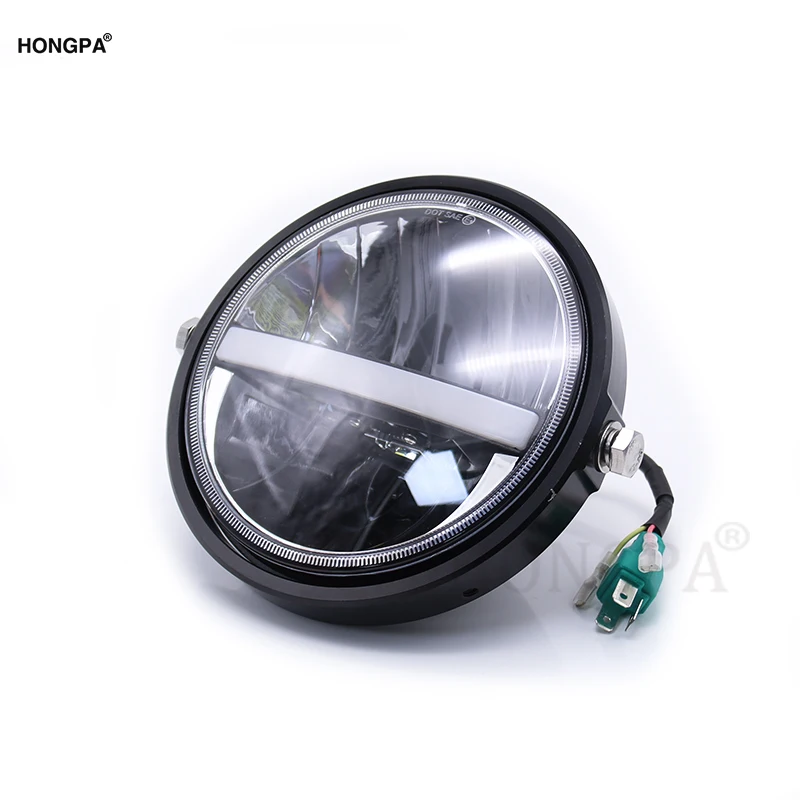 7 дюймовый светодиодный фар 40 Вт ProjectorLight DRL высокого ближнего и дальнего света фар дальнего света для Harley Davidson Touring Мотоцикл - Цвет: Черный