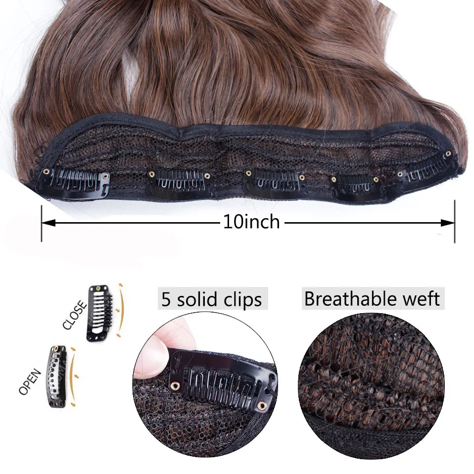  s-noilite Long wavy Clip in One Piece hair Extensions hair synthetic natural hair Black Brown blond