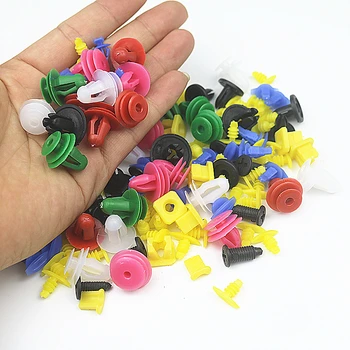 

100PCS Mixed Auto Fastener Vehicle Car Bumper Clips Retainer Fastener Rivet Door Panel Fender Liner Universal Fit for All Car