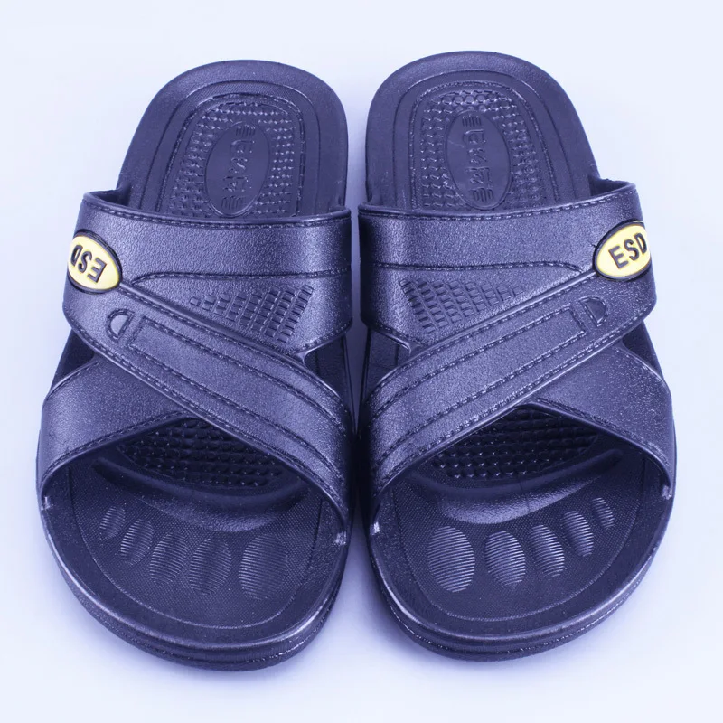 

Anti-static Slippers Men And Women-Dust-Free Work Shoes Women's Deodorizing Anti-slip Black And White with Pattern Soft-Sole Sli