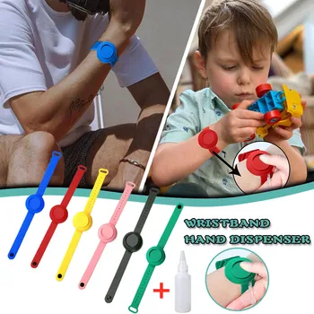 

High-quality and durable silicone hand sanitizer, hand-washing gel, alcohol dispensing bracelet, wrist strap + sharp-mouth T3