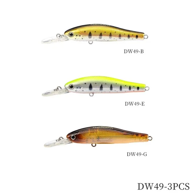 DW49 3PCS BEG TSURINOYA suspension Приманка Minnow костюм DW49 65 мм 5,5 г 5 шт./3 шт. глубина 1 м магнит Центробежная плавающая наживка приманка - Цвет: DW49 3PCS BEG