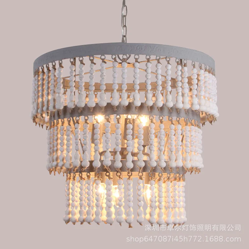 Американская кантри деревянная люстра индивидуальная ретро вилла спальня