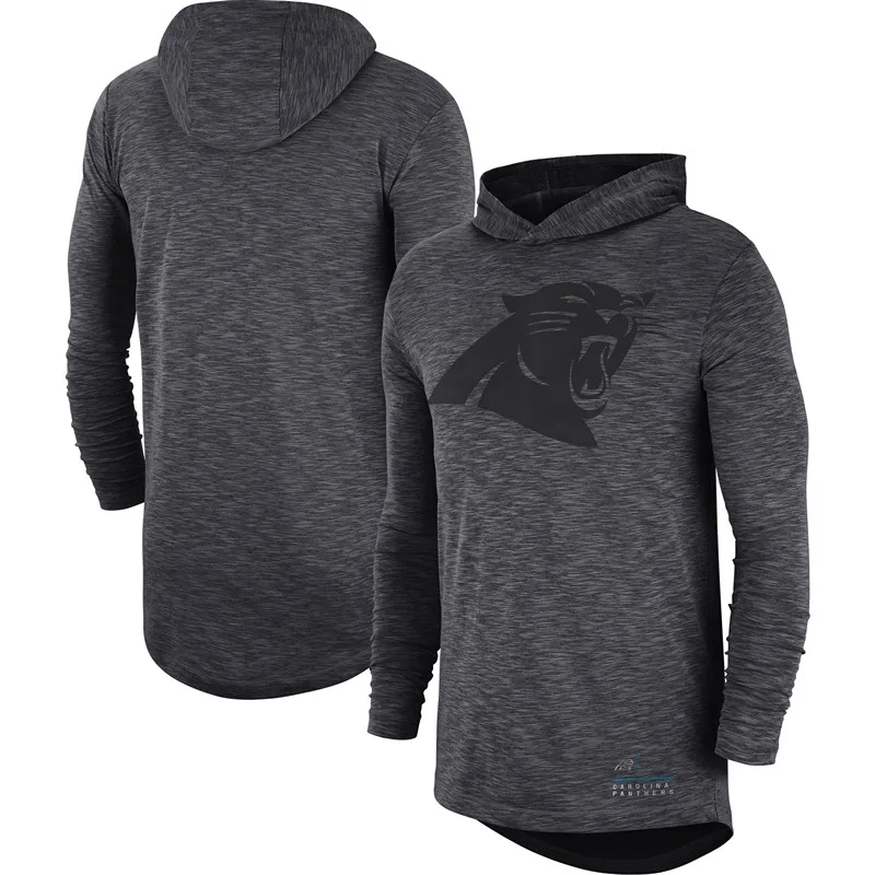 Carolina Американский футбол толстовка Panthers Heathered Charcoal Fan gear тональная толстовка с капюшоном и длинным рукавом