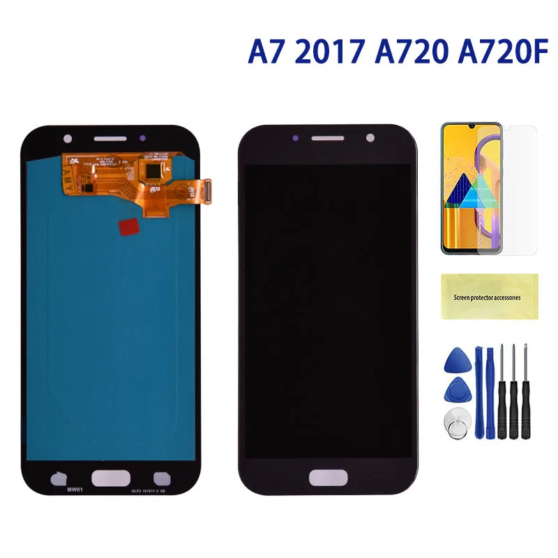 ЖК дисплей TFT Super Amoled для Samsung Galaxy A7 2017 A720 с сенсорным экраном дигитайзер в сборе