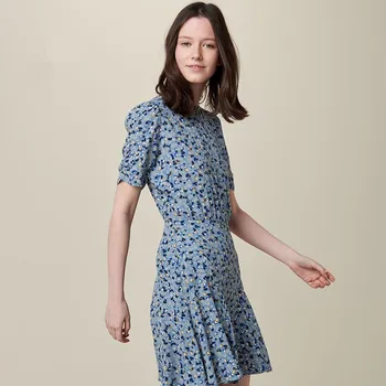 

2020 Spring New Short Sleeve Floral Printed Dress Women's mini Fishtail dress