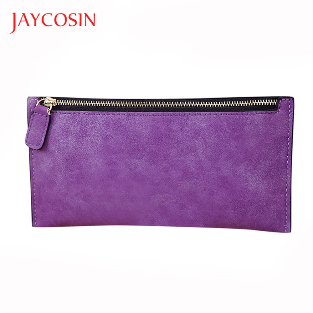 Бренд Jaycosin новый дизайн Женский кошелек из флока модный однотонный длинный клатч