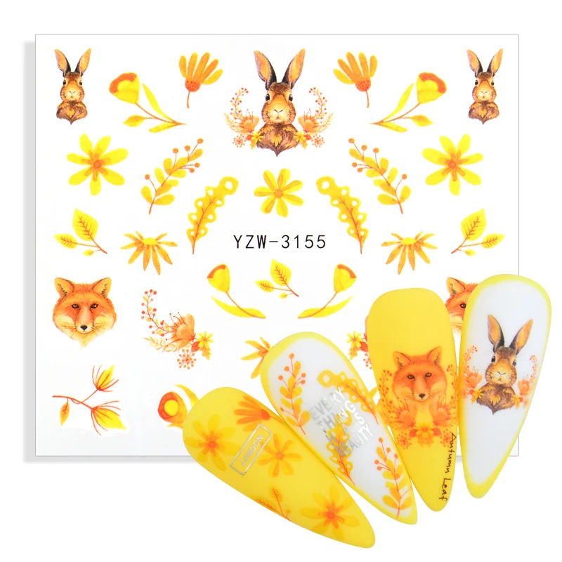 

1 Sheet Nail Stickers Autumn Maple Leaf Nail Series Water Nail Art Transfer Sticker Paper Nail Art DIY Decorations Tools