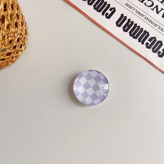 Korea Epoxy Ball Grip Tok Bracket For Mobile Phone Case Black and White Checkerboard Earth Moon Balls Griptok Ring Holder