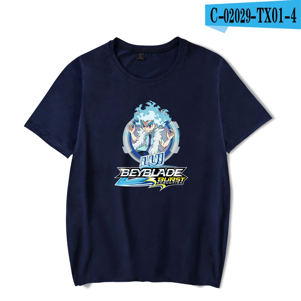 Летняя модная уличная футболка Beyblade Burst Evolution с принтом для мужчин/женщин, поп черная Повседневная футболка, тонкая XXS-4XL с короткими рукавами - Цвет: As shown