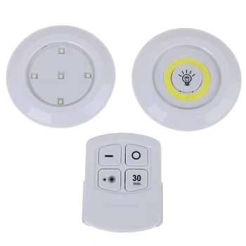 

Dimmable LED Under Cabinet Light With Remote Control Battery Operated LED Closets Lights For Wardrobe Bathroom Lighting