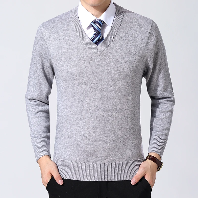 2019 autumn new wool sweater men's sweater long sleeve v-neck solid color urban wild thick warm long-sleeved men's pullover 2019 autumn new wool sweater men's sweater long sleeve v-neck solid color urban wild thick warm long-sleeved men's pullover