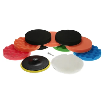 

New 11PCS 3" to 7" Car Polishing Pads Waxing Buffing Pad Sponge Kit Set for Car Polisher Buffer Waxer Sander Waxing Sealing Gla