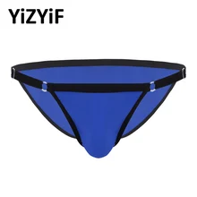 Gay Swimwear Mens Swimsuit Sexy Lingerie Bikini Swim Briefs Underwear Adjustable Waistband Fabric Low Rise Panties Swimming Suit