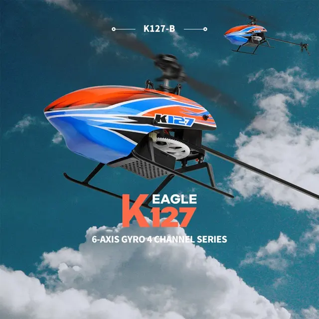 WLtoys XK K127 Self Stabilizing 6-Axis Gyroscope 4CH Flybarless Altitude Hold RC Helicopter Body Gift For Kids 1
