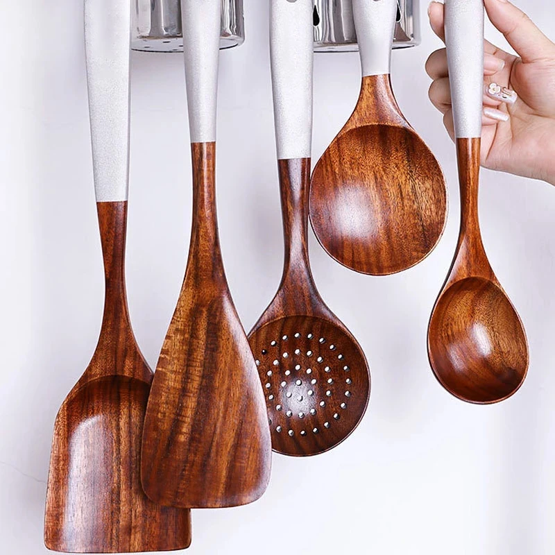 Kitchen Utensil Untreated Wood Natural Handmade Home Decor Wooden Spade Juniper Wood Spatula Set of 3 Rustic Kichen