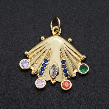 

5pcs/lot 19x20mm 100% CZ Zircon DIY Jewelry Rainbow Shell Charm Pendant Wholesale Necklace Making Charms Jewellery Accessories