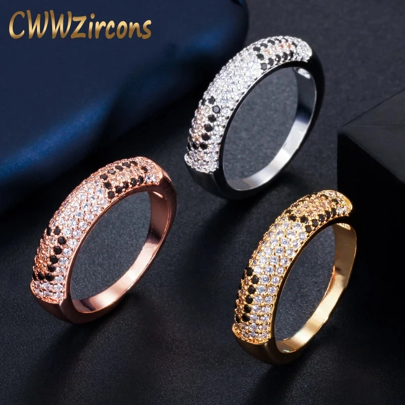 CWWZircons Fashion Cubic Zirconia Pave Rose Gold and Silver Color Engagement Wedding