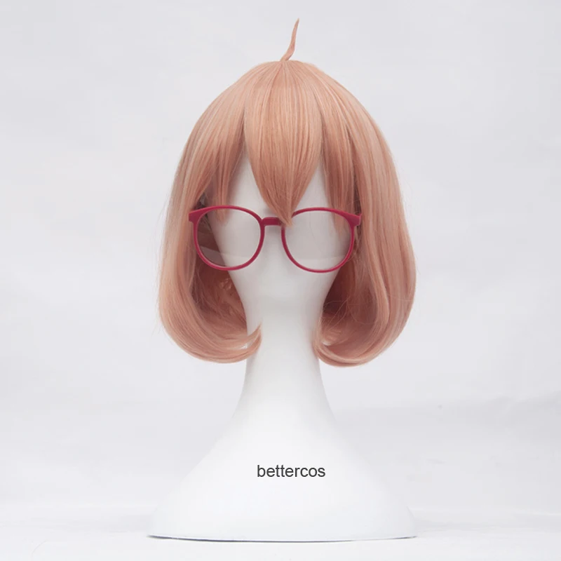 Kyokai No Kanata Kuriyama Mirai Cosplay Wigs Short Orange Pink Heat
