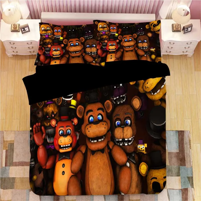 Комплект постельного белья Five Nights at Freddy's с 3D рисунком, пододеяльники, наволочки, игрушечный медведь, одеяло, постельные принадлежности, постельное белье - Цвет: 8