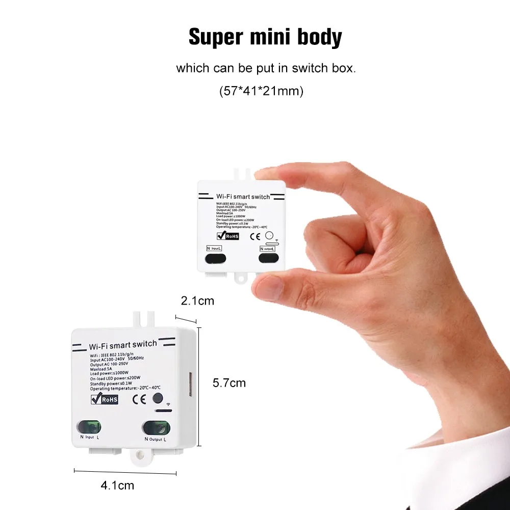 AC 100-240V Wifi Smart Switch Module EWeLink For Android IOS APP Control