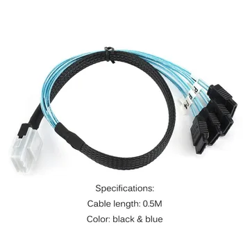 

Mini SAS 4i SFF-8087 36P 36-Pin Male to 4 SATA 7-Pin Splitter Adapter Cable 0.5M Connecter Support for 10 GBPs Band 2020 New
