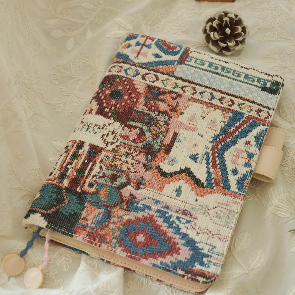 Capa de Pano Feita à Mão Retro para o Livro de Papel Comum Japonesa Floral Cabido Padrão a5 - a6 3 High Quality Material escolar e de escritório