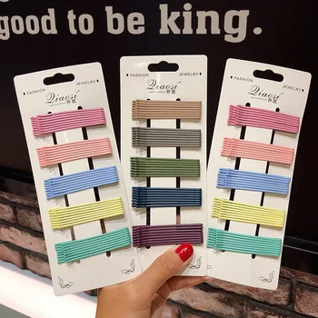 

1Set=40pcs Girls Women Fashion Frosted Candy Color Simple Basic Bangs Clip Hairpin Clip Hair Accessories
