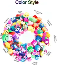 

6mm Polymer Clay Spacer And Smiling Face Beads With Cartoon Fruit Flower Color Heart Petal Animals Theme DIY Jewelry Accessorie