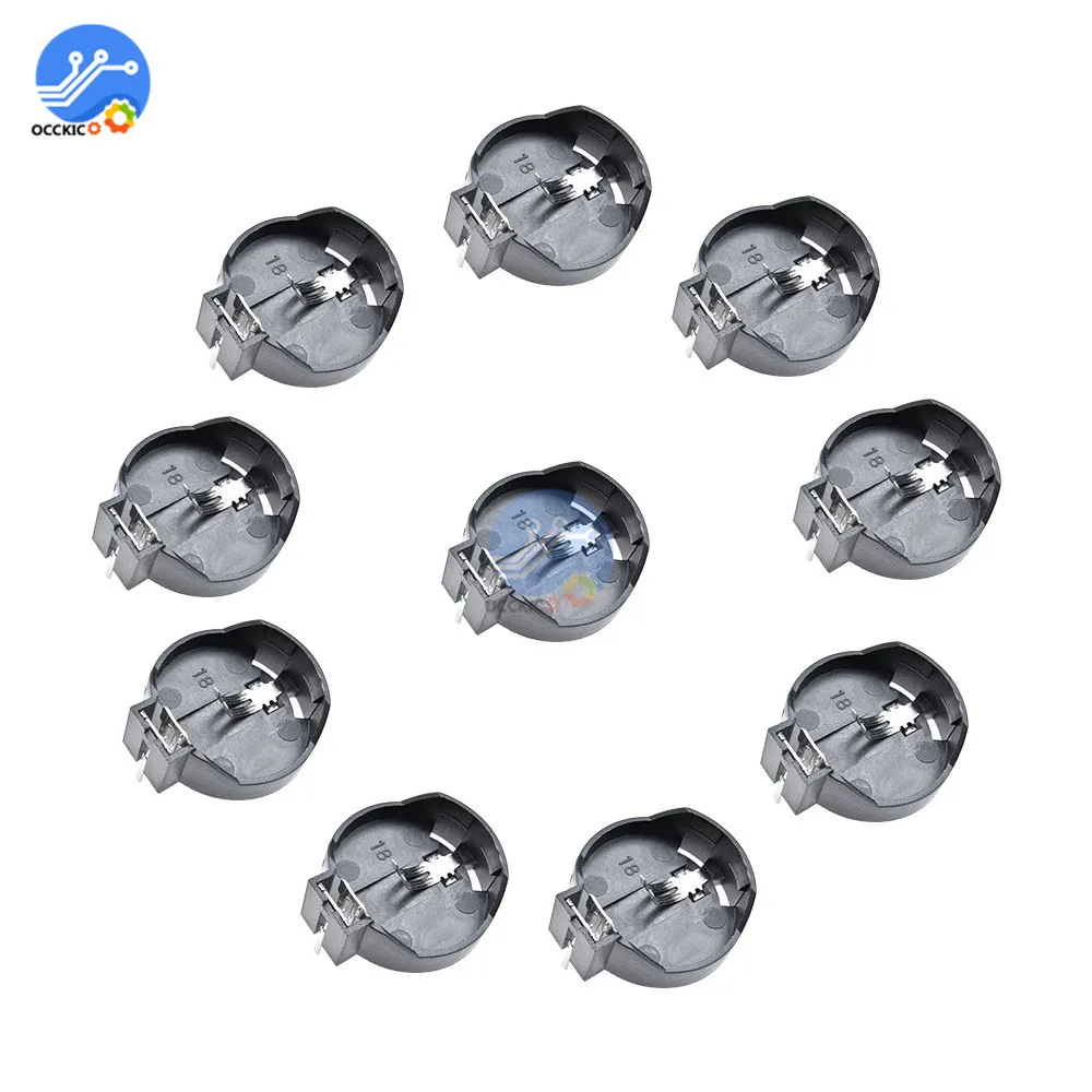 Case Socket-Holder Storage-Box Battery Button Mini 3V 10pcs Black-Color