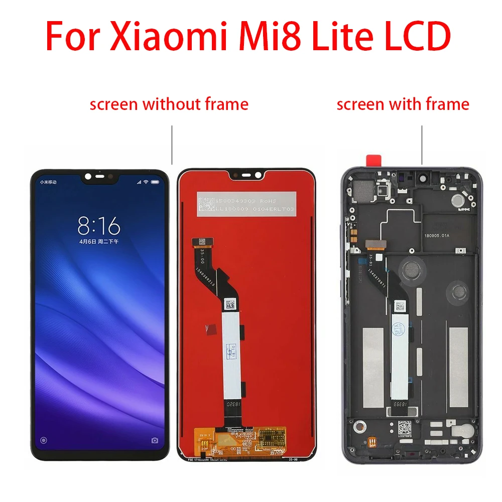 

For Xiaomi Mi 8 Lite Repair Display LCD Complete Assembly Touch Black White New