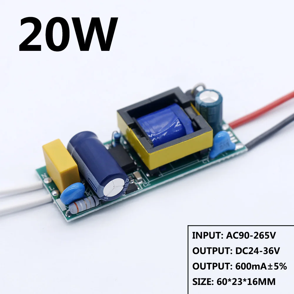 Светодиодный драйвер 20 Вт, 30 Вт, 40 Вт, 50 Вт, 85-265 в, источник питания, постоянный ток, автоматический контроль напряжения, светодиодный трансформатор