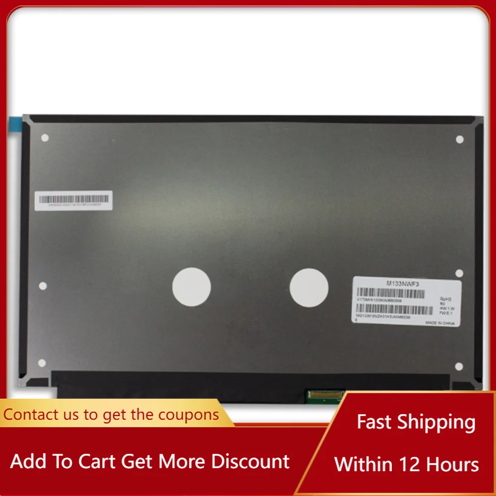 

13.3 Inch M133NWF3 R0 LED LCD Screen IPS Full-HD 1920*1080 EDP 40Pin 120HZ 72% NTSC Gaming Laptop Replacement Display Panel