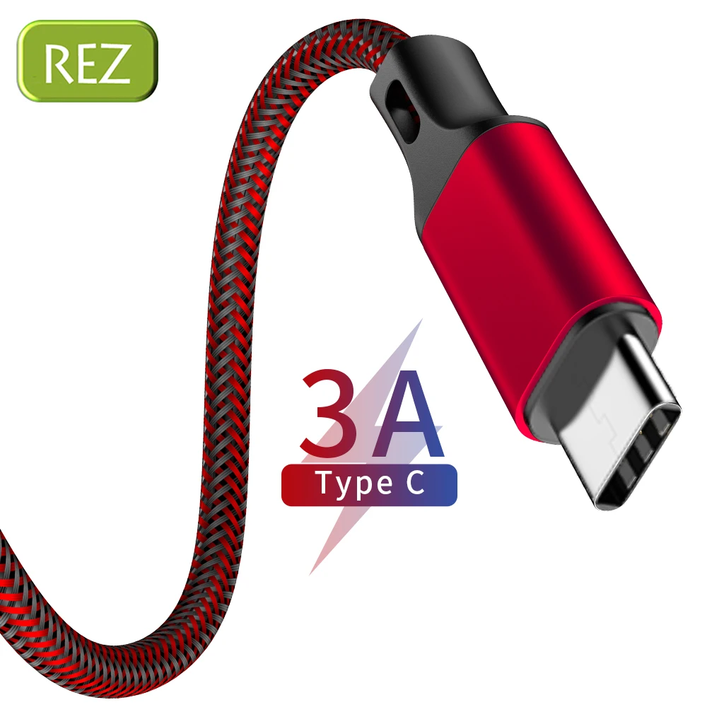 

REZ USB Type C Cable to Type C For Huawei Red Fast Charging USB Cable Type-C kabel Usb Data Wire For OPPO USB-C  