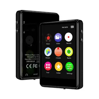 

IQQ-X62 Touch Full Screen Mp3 / Mp4 Bluetooth Player Black 8G-Bluetooth MP3 Player Support FM Radio, Recording, Video Playback