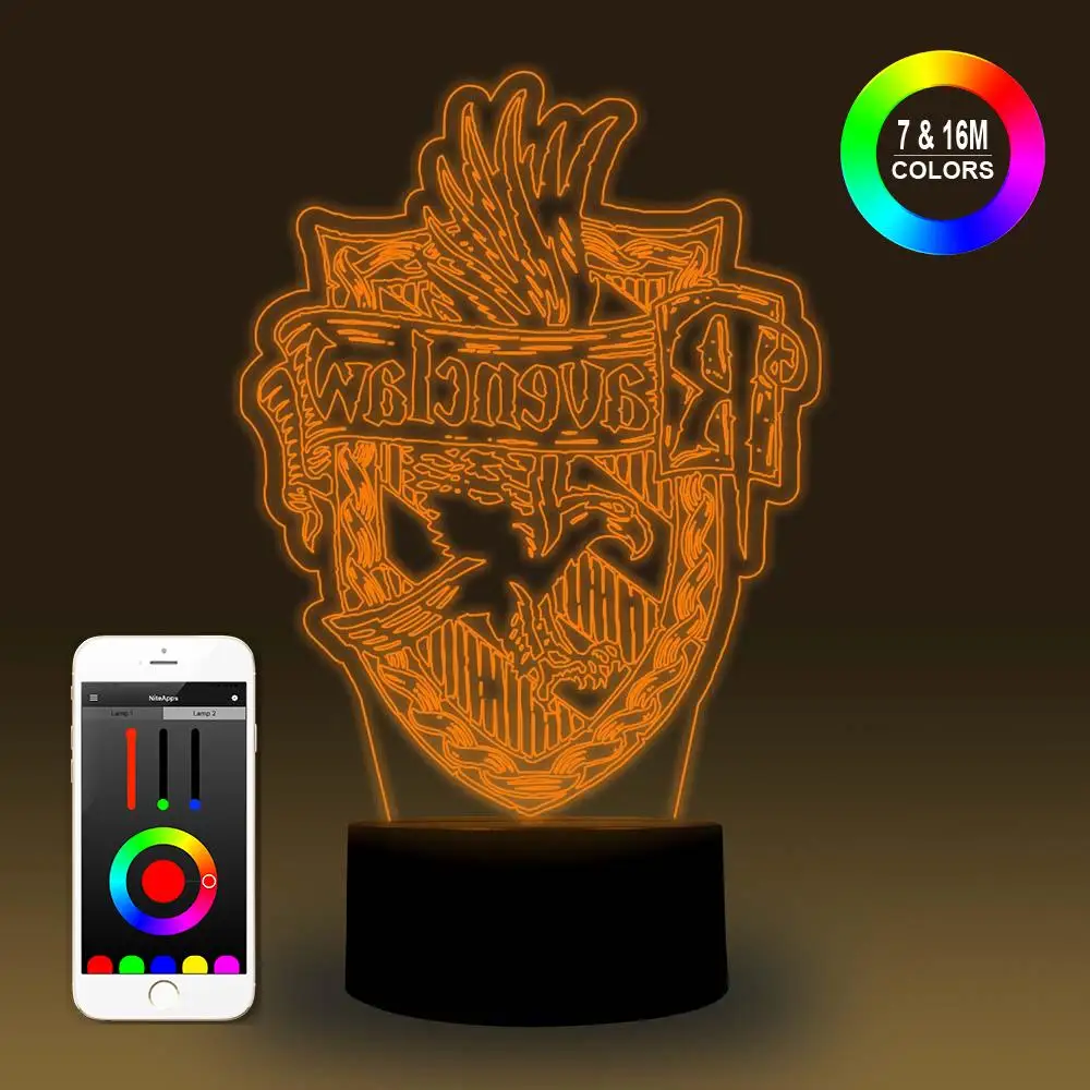 NiteApps 3D Ravenclaw дом ночник настольная лампа Иллюзия украшение подарок на день