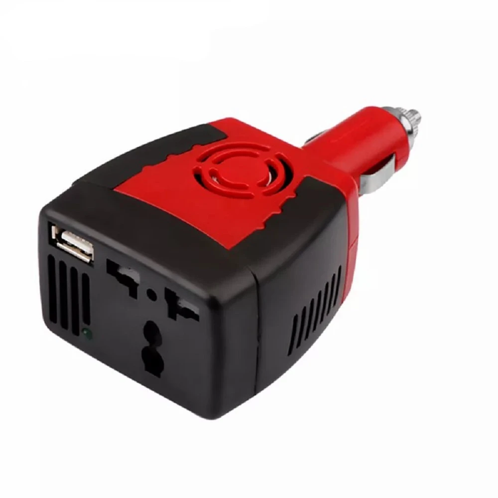Inversor de corriente para coche, convertidor voltaje, adaptador con cargador USB, cc 12V a CA 220V|Inversores de coche| -