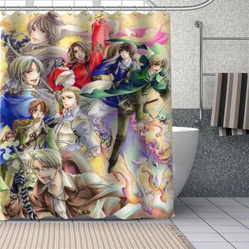 

Hot Sale Hetalia Custom Pattern Polyester Bath curtain Waterproof Shower Curtains DIY Bath Screen Printed Curtain for Bathroom