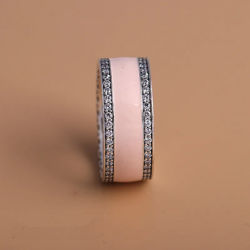 Кольцо в форме сердца с эмалью, серебро 925 пробы, винтажные кольца для женщин, европейский стиль, обручальное кольцо anillos, хорошее ювелирное изделие RIP0115