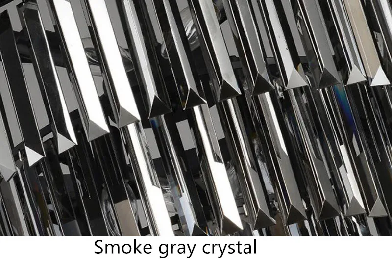 Столовая люстра хрустальная люстра лампа обеденный стол прямоугольная творческая личность столовая Бар современная люстра лампа - Цвет абажура: Smoke gray crystal