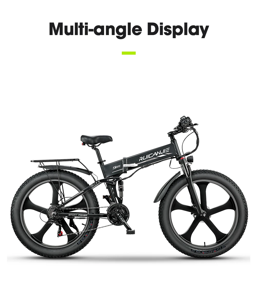 Ebike 1000w Electric Dirt Bike Folding Bike 48v26inch Mountain Bike Fat Tire Electric Bicycle